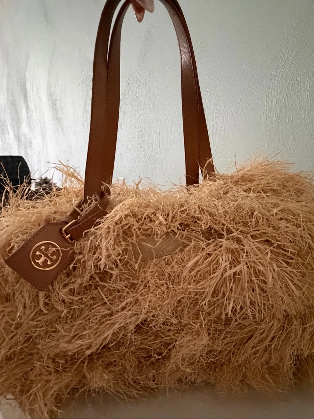 Tory Burch Brown Straw-Textured Tote w original Dust bag !